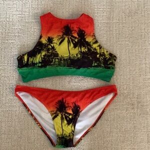 INGEAR Swim Colorful Bikini Set with Red and Green Accents size 6